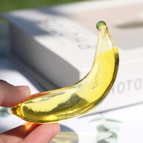 Figura decorativa cristal banana 9x2 cm miniatura 3