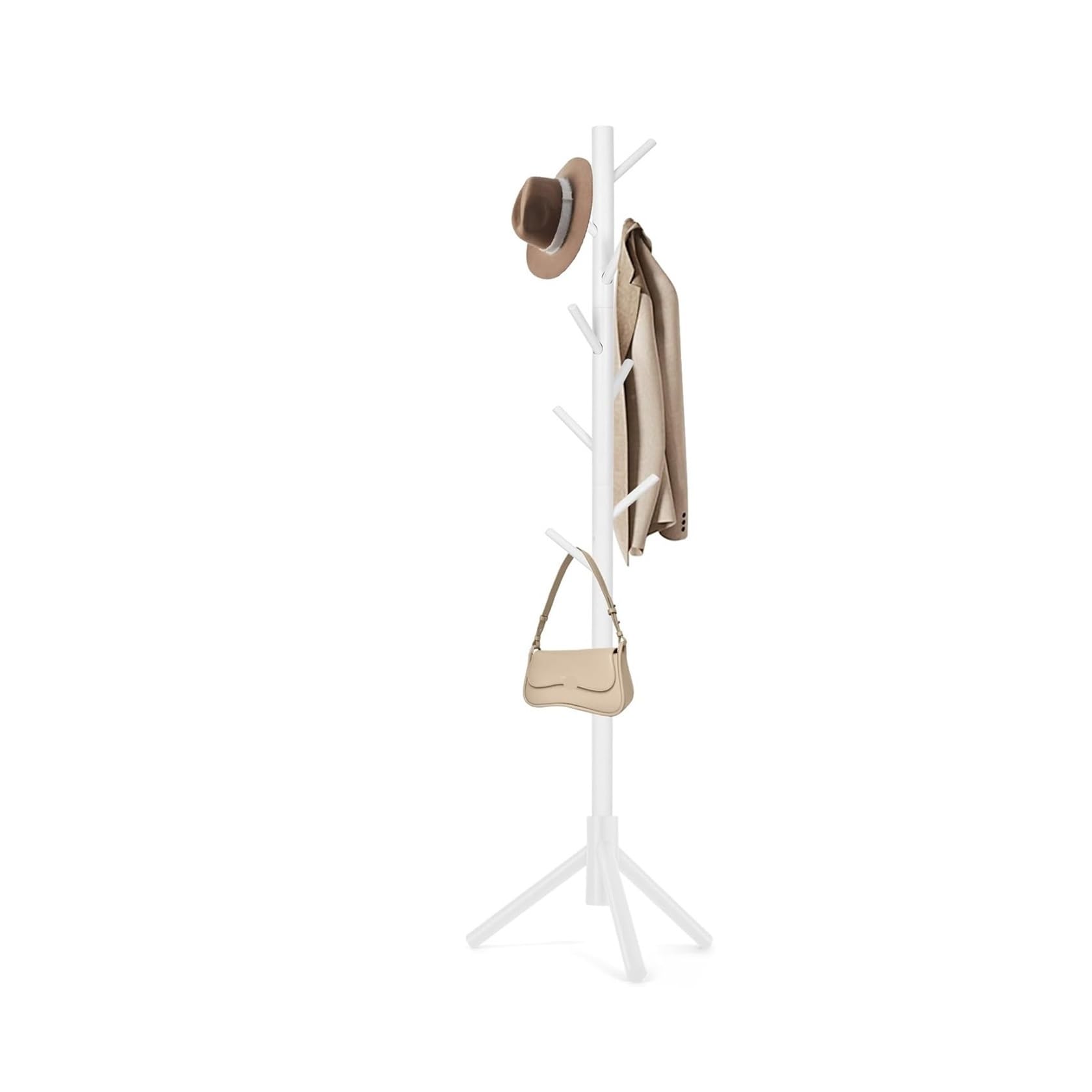 DFHS46JK Hat Rack Adjustable Coat Rack Freestanding For Bedroom, Hallway, Entrance, Office, For Hats, Coats, Scarves, Handbags for Office(White)