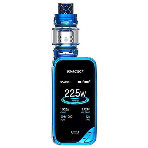 Smok X-Priv 225W Cigarette électronique Kit Complet Débutant Vapoteuse TC Vape Box Mod Plein Écran Avec Réservoir TFV12 Prince Tank 0.4ohm Résistance Sans Nicotine Ni Tabac (Prisme Bleu)