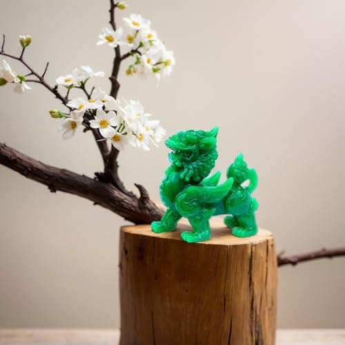 Figura Decorativa Feng Shui Pi Yao Verde Jade miniatura 4
