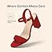DREAM PAIRS Women's Chunky Heels Block Round Open Toe Ankle Strap Heel Fashion Wedding Party Comfort Dress Sandals Shoes,Size 8.5,Red,DWUMHS2528