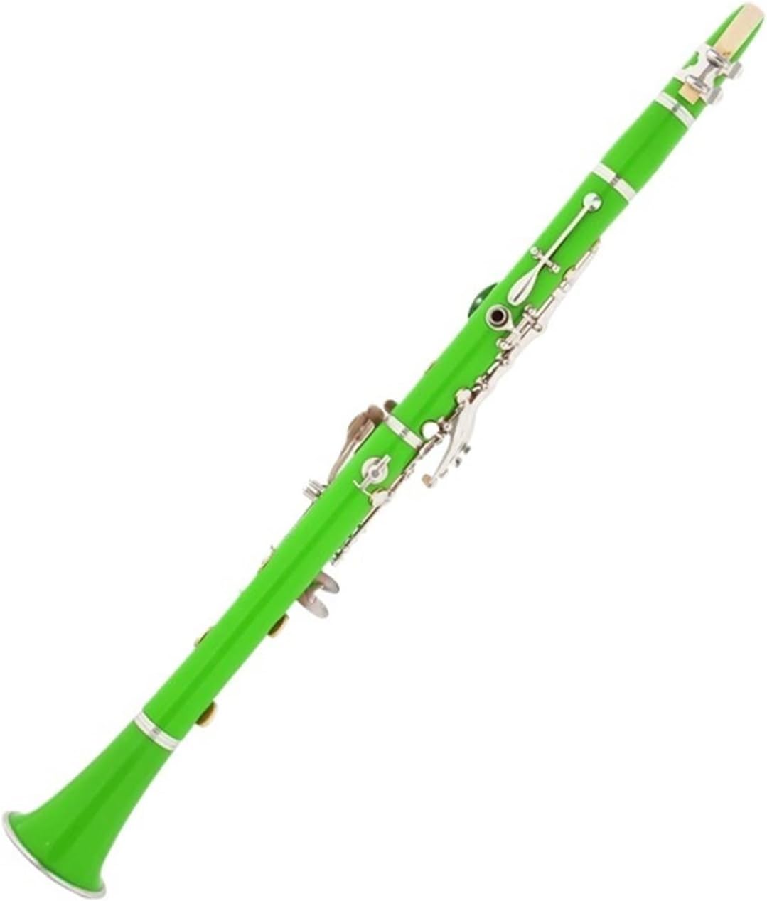 Green 17 key clarinet performance level instrument in B flat Clarinet