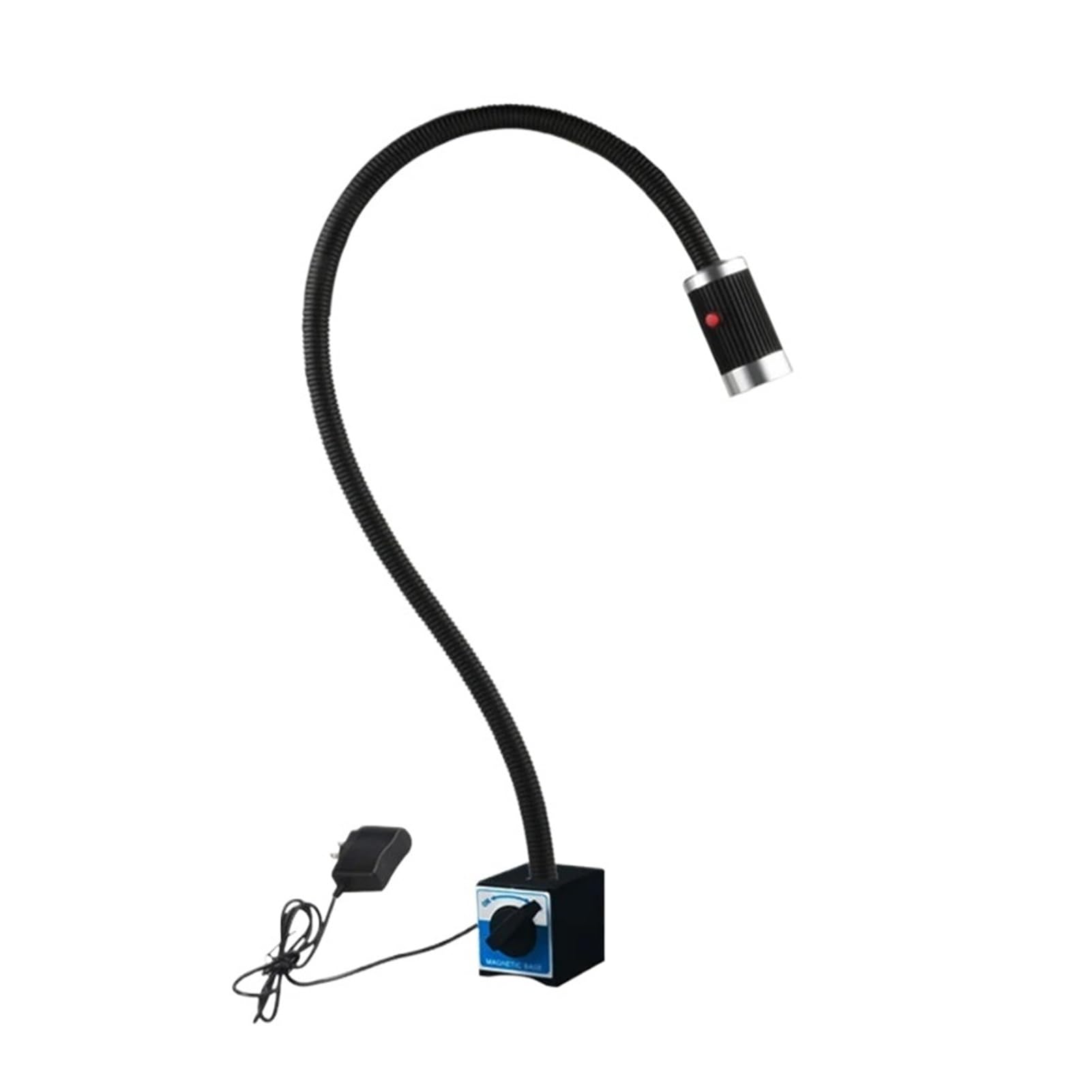 Tokarka, światło robocze, podstawa magnetyczna, lampa LED 9 W, Soft Rod aluminium, lampa robocza CNC, lampa stołowa montowana na magnes (220 V soft rod 80 cm UK)
