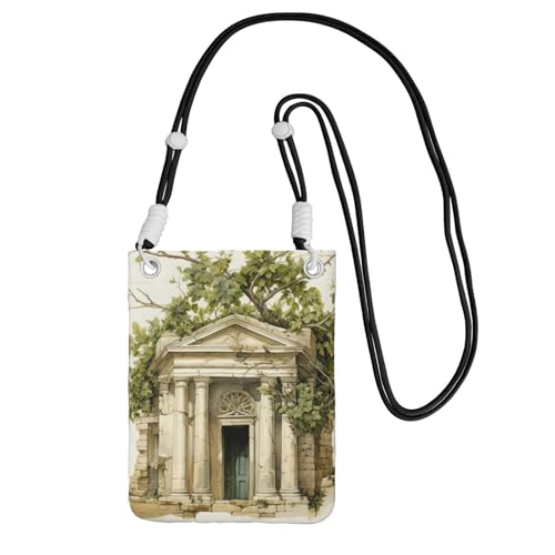 Petit sac à bandoulière avec motif de branche d'olivier romaine et imprimé grec, pour femme, tendance, sac à main pour téléphone avec sangle réglable,...