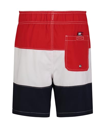 Tommy Hilfiger Boys' Swim Trunks with UPF 50+ Sun Protection, Block Navy Red, 82