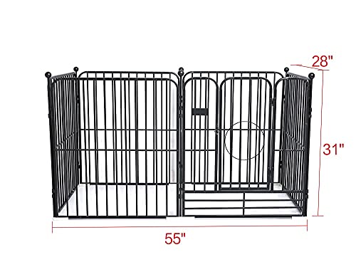 PEIPOOS Dog Panel Pet Playpen Pen Bunny Fence Indoor Outdoor Fence Playpen Heavy Duty Exercise Pen Dog Crate Cage Kennel - Image 2