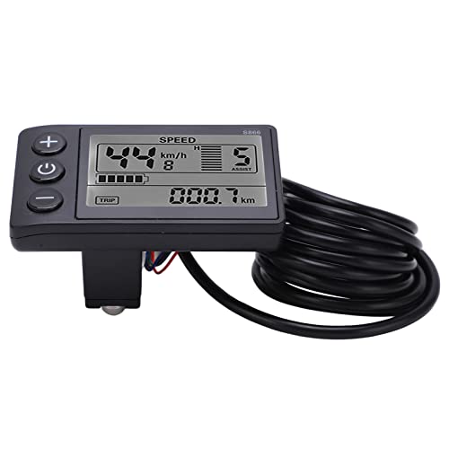 Bnineteenteam Display per Bici Elettrica S866, IP65 Impermeabile, Pannello di Controllo per Scooter Elettrico 24V/36V/48V con Connettore SMFlauta, Flauta