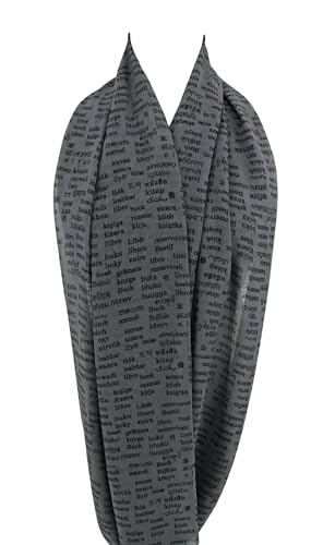 Etwoa Book in 100 Different Languages Pattern Infinity scarf Circle scarf Loop Scarf4