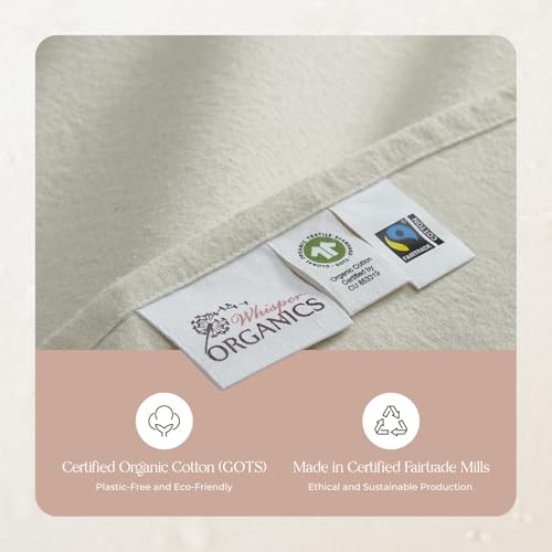 Image of Whisper Organics 100% Organic Cotton Flannel Pillowcases, Envelope Closure