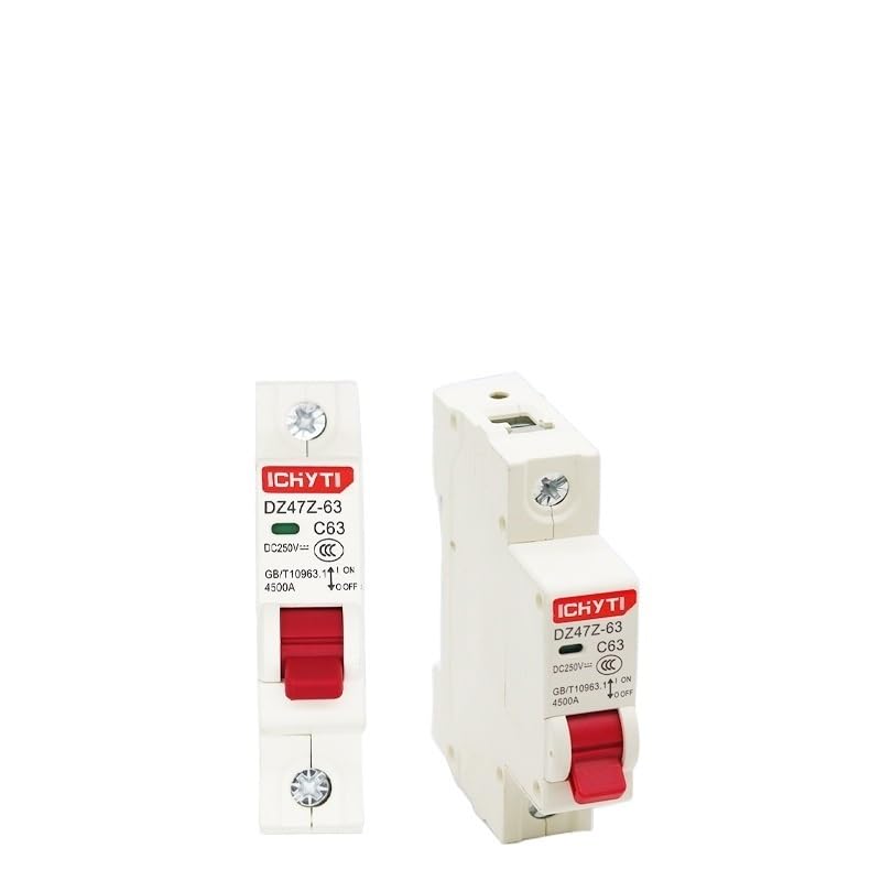 Interruttore Magnetotermico DC 1P Per Impianti Fotovoltaici - 12V-250V, Ampere Variabili (63A), Montaggio DIN