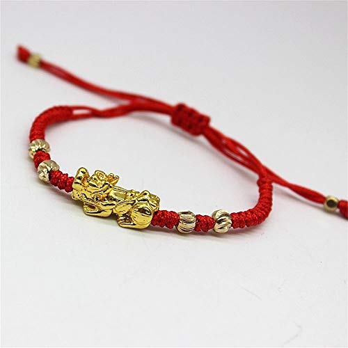 2 Pcs Pi Xiu Red String Bracelet Chinese Feng Shui Pi Xiu Kabbalah Red Rope Bracelet Gold Bead Handmade Strand Charm Bracelets Amulet for Men Women Good Luck Wealth Evil Eye Protection3