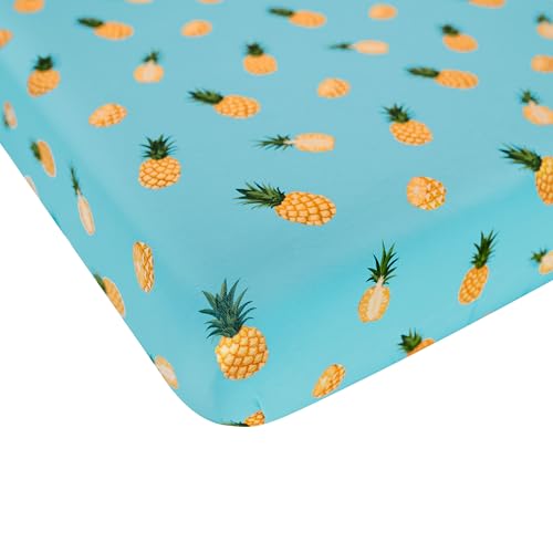 Image of Kyte Baby Soft Crib Sheet - Standard Fitted Crib Sheet Made with Rayon from Bamboo, Ultra-Gentle and Breathable (Pineapple)