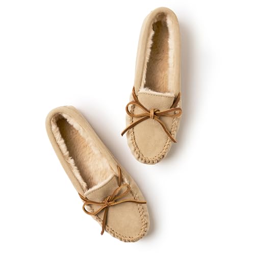 Minnetonka Women's Suede Soft Leather Sole Faux Fur Lined Slippers2