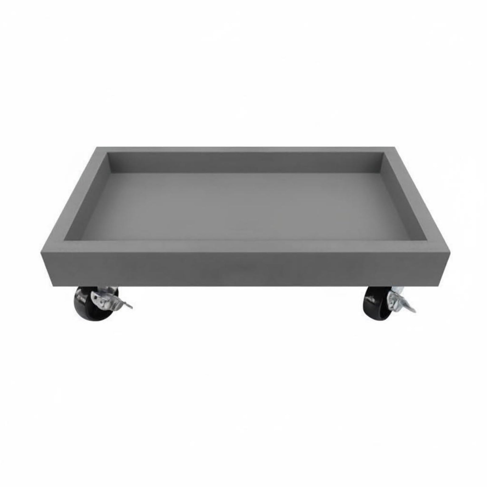 Faux Cement Finish Square Planter Dolly 360° Swivel Casters Rolling Plant Cart Waterproof Mobile Flower Pot Base Heavy Duty for Indoor, Outdoor, Patio, Balcony, 30CM-image-43