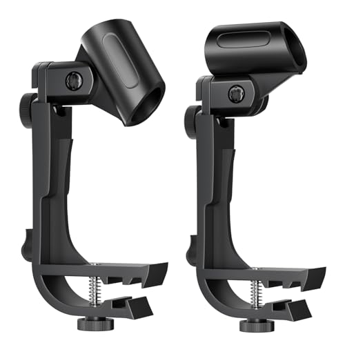 2 Pack Adjustable Drum Microphone Clips