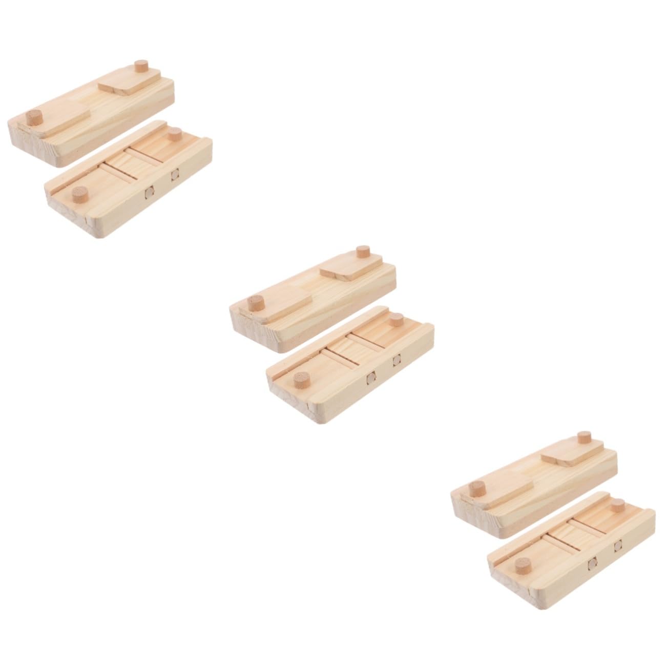 HANABASS 6piezas Madera para Hámsters Conejos y Juguetes Interactivos para Esconder Snacks y Treats para Forrajeo y Estimulación Mental