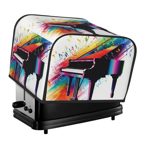 Colorful Piano Keyboard Music Toaster Cover 4 Slice, Two Slice