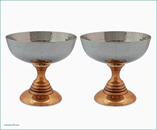 Cuenco de Servir para Postre de Cobre Katoris Hammared Indian Vajilla Utensil 2 Piezas Cover