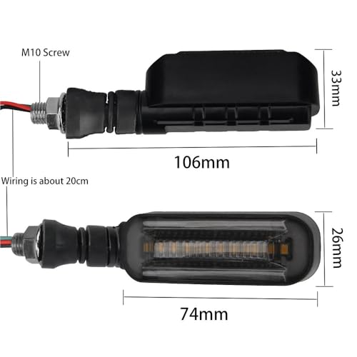 Luz trasera intermitente 2 en 1 universal de 12V con señales de agua corriente para moto 5