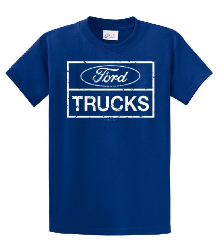 Ford Trucks Classic Square Logo Men's Short Sleeve T-Shirt Pickup Truck F150 F250 Ford Motor Company Tee-royal-6xl