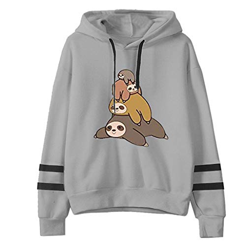 Gemira Sweatshirts for Women Graphic Two Stripes Lightweight Japanese Kawaii Style Fashion Casual Hoodie Pullover Tops