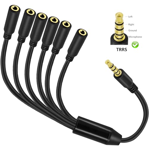 Cable divisor de audio 3.5mm con 6 salidas miniatura 5