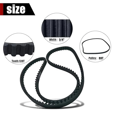 Rear Drive Belt 139 Tooth × 3/4" Compatible with Buell Blast 2000 2001 2002 2003 2004 2005 2006 2007 2008 2009 Final Drive Belt，Replace G0500.01A7