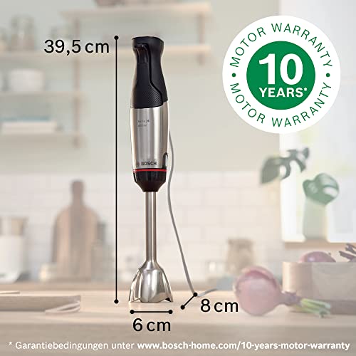 Bosch ErgoMaster Serie 6 staafmixer, MSM6M673, 1000 Watt motor, dynamische snelheidsregeling, QuattroBlade System Pro, accessoires inbegrepen - Afbeelding 3