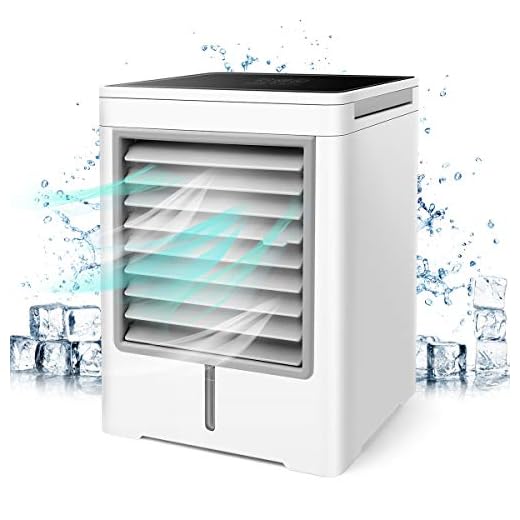 Personal Air Cooler, Portable Evaporative Conditioner with 3 Wind Speeds Touch Screen Small Desktop Cooling Fan, Mini Air Conditioner Fan for Home, Bedroom Room, Office, Dorm, Car, Camping Tent