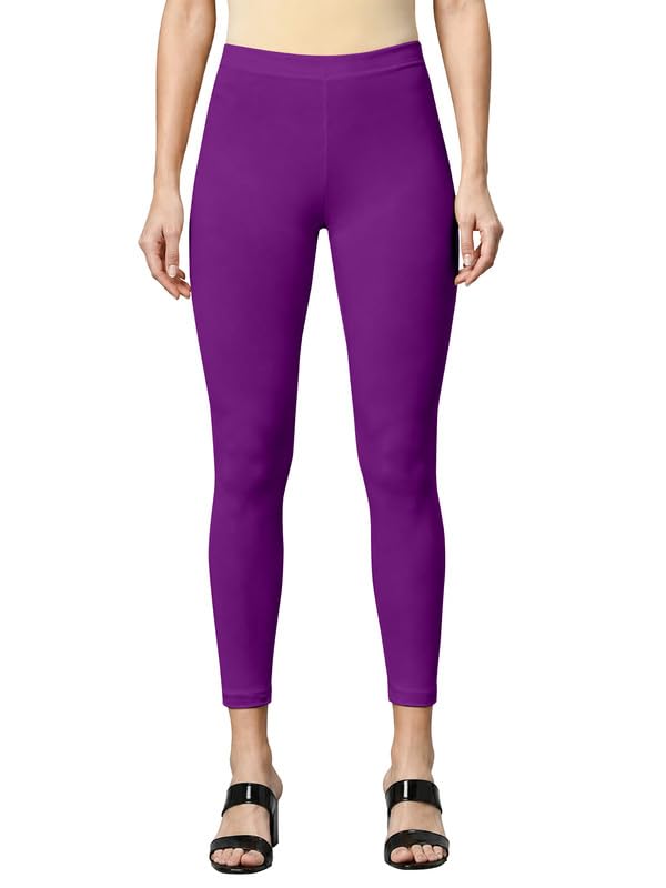 Image of TRENDMALLS Women's Microfiber Elastane Stretch Soft Cropped Leggings with Ultrasoft Waistband for Women