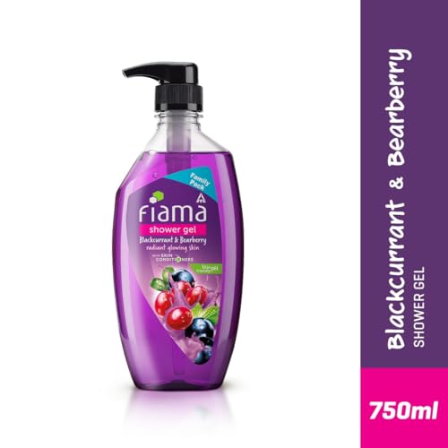 Image of Fiama Body Wash Shower Gel Blackcurrant & Bearberry, 750ml Family Pack, Body Wash for Women & Men with Skin Conditioners for Radiant Glow, Suitable for All Skin Types