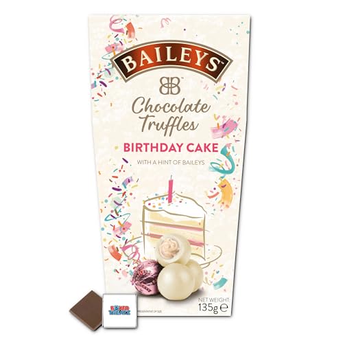 Baileys Irish Cream White Chocolate Birthday Cake Twist-Wrapped Truffles in Carton - 1x135g Boxed Treatz