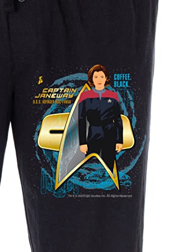 Star Trek Voyager Men's Captain Janeway Coffee Black Sleepwear Lounge Pajama Pants3