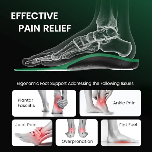 Image of Plantar Fasciitis Strong Arch Support Insoles,Heavy Duty High Arch Support Inserts for Pain Relif (220+lbs),Flat Feet Orthotic Insoles Gel Shoe Inserts[XS:Men 4.5-6.5 /Women 5.5-7.5]