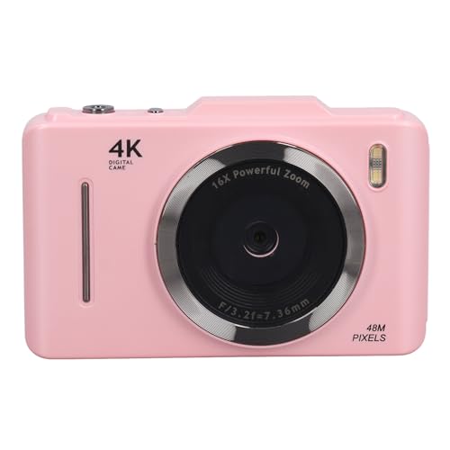 Yunseity Cámara Digital 48MP 4K Compacta Rosa