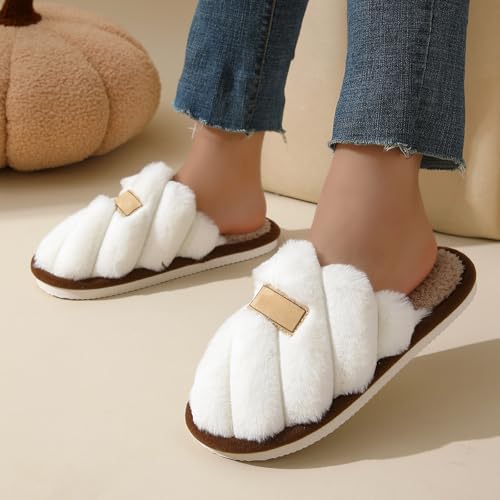 Womens Slippers Non-Slip Warm Fuzzy House Slippers for Women Cozy Memory Foam Indoor Open-toe Comfy Shoes for Women3