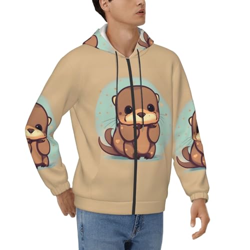 Sweat à capuche loutre pour homme pull décontracté d'automne et d'hiver