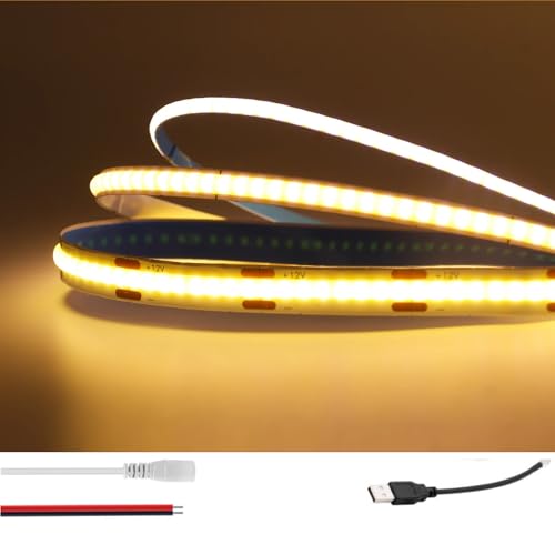 Tira LED COB 12V 8mm Blanco Cálido 3000K 5ft miniatura 2
