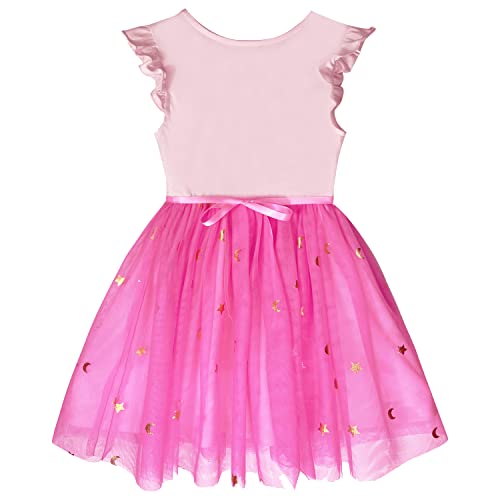 Pink Tutu Unicorn Dress for Girls Short Sleeve Unicorn Princess Party Wedding Birthday Tulle Girl Dresses for Girl 3-7Y2