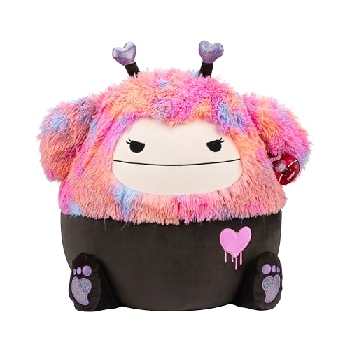 Squishmallows Frumpy le grand Bigfoot rose et noir qui réconforte