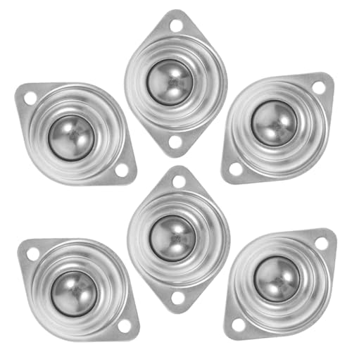 DECOMELODY 6pezzi Ruote Girevoli Sfera Carbonio Per Trasferimento Mobili Cuscinetti Sfera Per Carrelli e Piccole Apparecchiature Movimentazione Silenziosa e Sicura