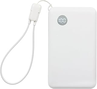 ドコモ純正 ポケットチャージャー07M 10000mAh ホワイト モバイルバッテリー USB Type-C to C 15cm 急速充電 コンパクト 残量表示
