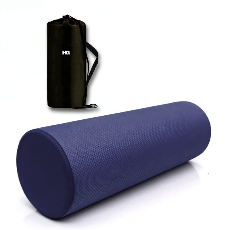 HOMEGALLEY Foam Roller for Exercise and Deep Tissue Massage Roller, Gym Exercise Roller, Workout Foam Roller for Knee Exercise and Pain Relief, Myofascial Release Roller for Back pain - 30 Cm Navy Blue