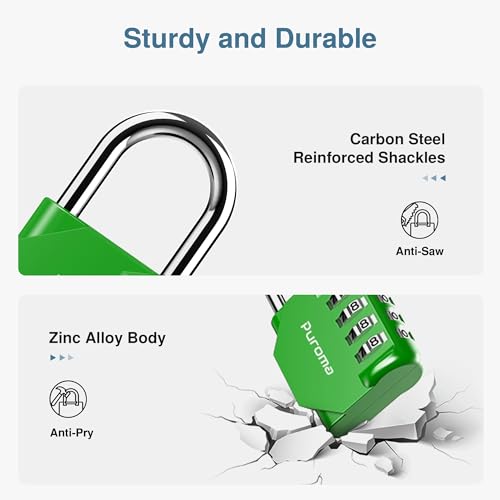 image for Puroma 2 Pack Combination Lock for Locker 4 Digit Outdoor Waterproof P