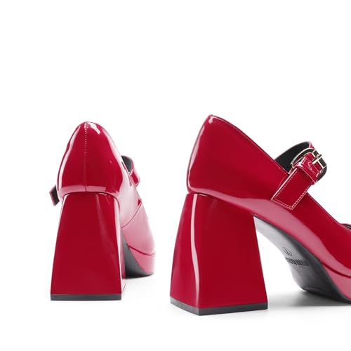Image of DREAM PAIRS Women's High Chunky Platform Closed Toe Mary Jane Block Heels Square Toe Strappy Dress Wedding Party Pumps Shoes
