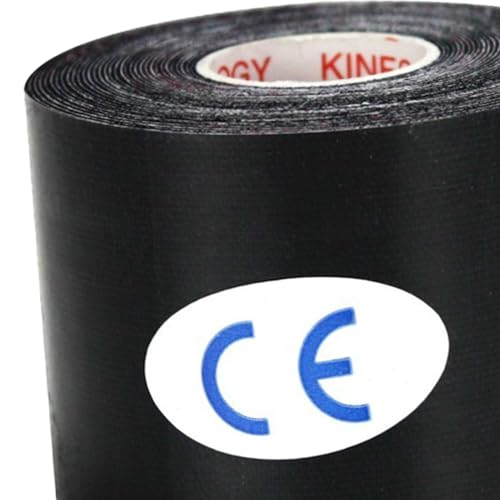 Generic 2X 5M Roll Athletic Tape Sports Wrap Tape, Breathable Easy Tear Wrist Ankle Tape Protective Tape for Body Wrists Joint Fitness, 2.5cmx500cm, Black