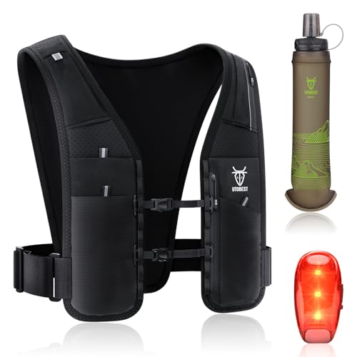 Gilet d'hydratation course à pied UTOBEST 5L avec flasque eau 500ml pour running