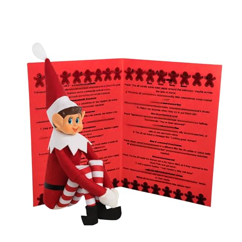 OnlyPRIME Elfo Navidad 41 cm con Carta de Bromas Navideñas, Muñeco Navideño Flexible y Posable para Decoración, Juegos y Tradiciones Familiares