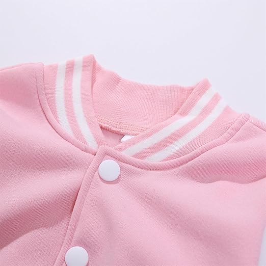 Girls Varsity Jacket Toddler Baseball Jacket Kids Funny Letter Print Long Sleeve Bomber Coat3