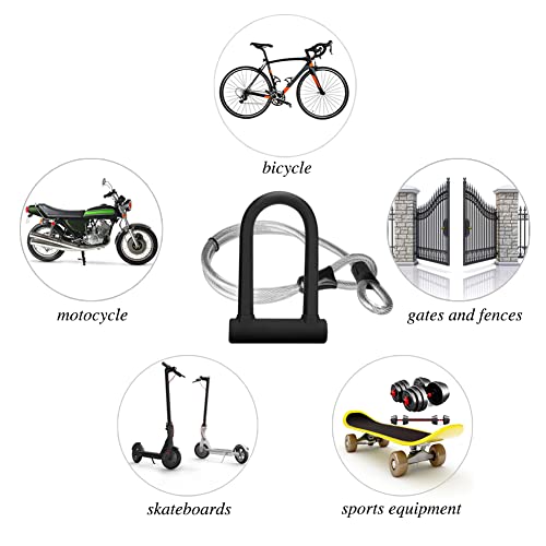 Kastewill Bike U Lock Heavy Duty Anti Theft, Secure Combination Bike U Lock With 16Mm Shackle, 4Ft Length Security Cable,U Bolt Bike Lock For E-Bike,Mountain Bike,Road Bike(Small) #TOP1